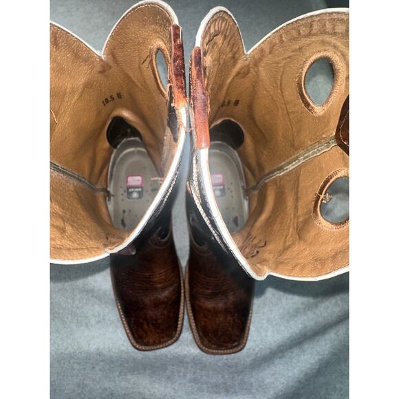 Ariat Heritage Roughstock Brown Leather Square Toe Cowboy 10.5W Western Grunge main image 8